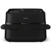 سرخ کن دوقلو بدون روغن فیلیپس که دارای دو سبد است و در سمت راست و چپ آن دستگیره دارد.