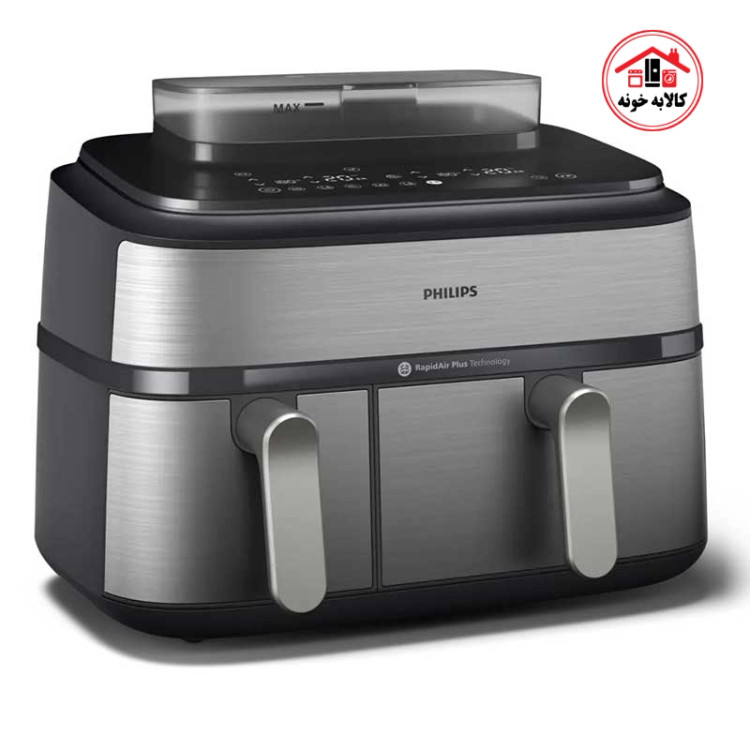 سرخ کن بدون روغن فیلیپس مدل na555 که کمی به راست مایل شده است.