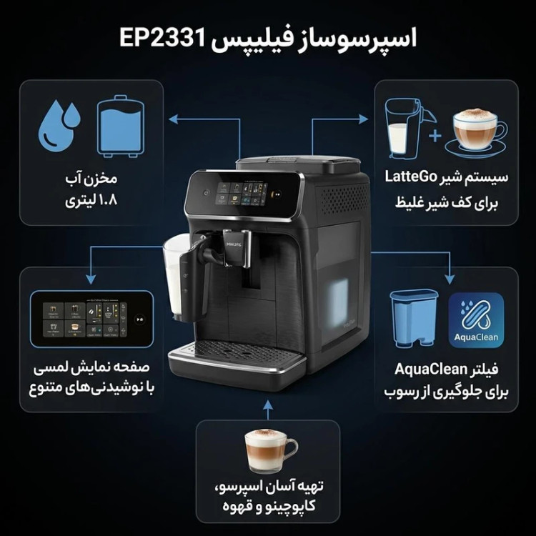 اسپرسو ساز 1.8 لیتری فیلیپس مدل EP2331