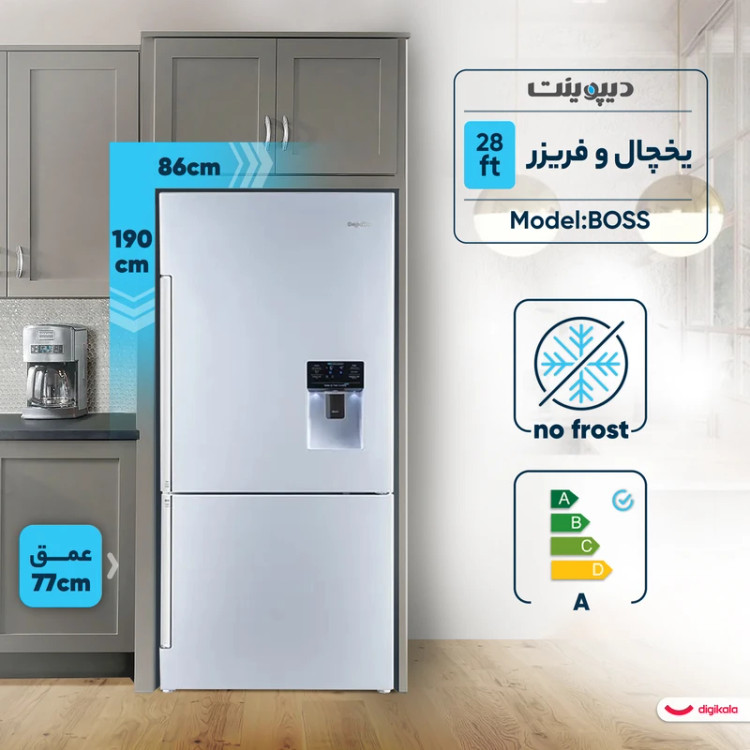 یخچال و فریزر 28 فوت دیپوینت مدل BOSS استیل