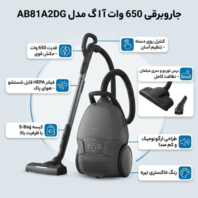 جاروبرقی AEG سری 8000 مدل AB81A2DG