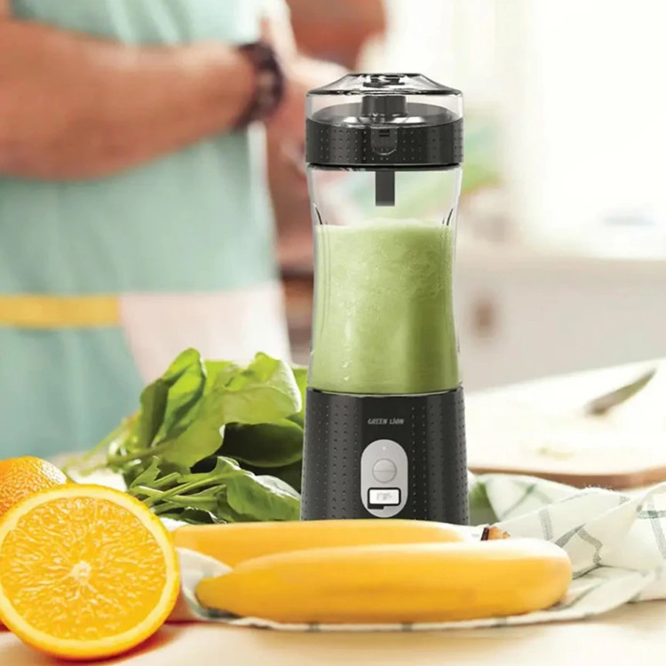 شیکر و آبمیوه گیری شارژی قابل حمل 380 میلی لیتر گرین لاین GNBLNDMPJBK