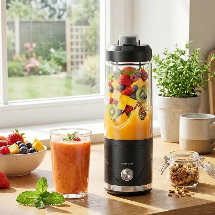 شیکر و آبمیوه گیری شارژی قابل حمل 650 میلی لیتر گرین لاین GNBLNDMXPJWH